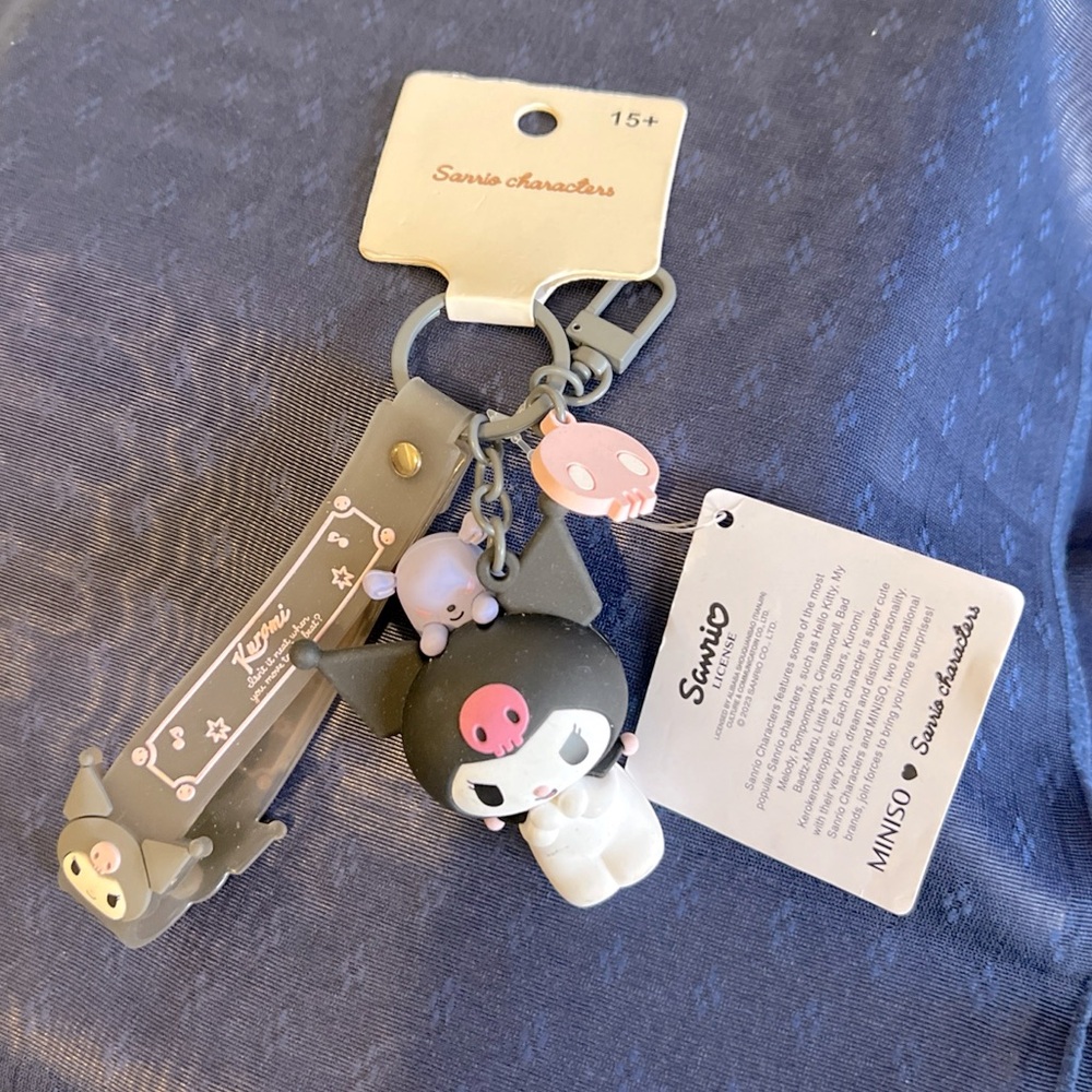 Cute 3D Kuromi Keychain Key Chain Charm Car Bag Doll Pendant Keyring Gift